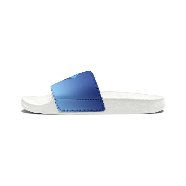 Men's PU Slide Sandals - They're Here - Gradient Blue BG - Image 7