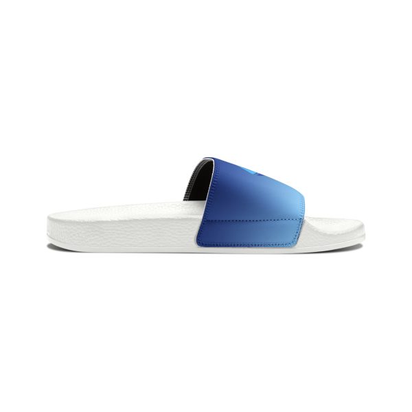 Men's PU Slide Sandals - They're Here - Gradient Blue BG - Image 8