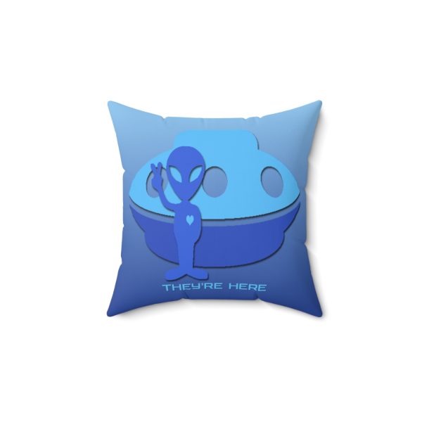 Spun Polyester Square Pillow - They're Here - Gradient Blue BG - Image 4