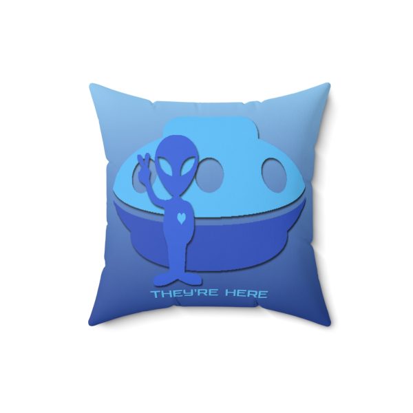 Spun Polyester Square Pillow - They're Here - Gradient Blue BG - Image 7