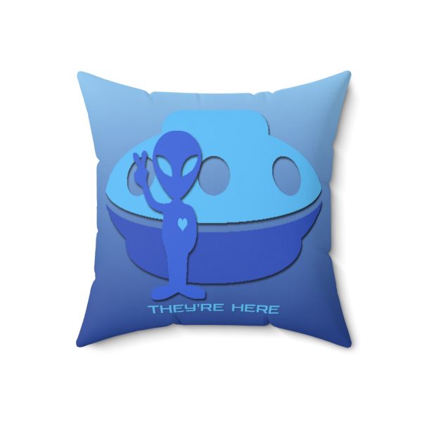 Spun Polyester Square Pillow - They're Here - Gradient Blue BG - Image 10