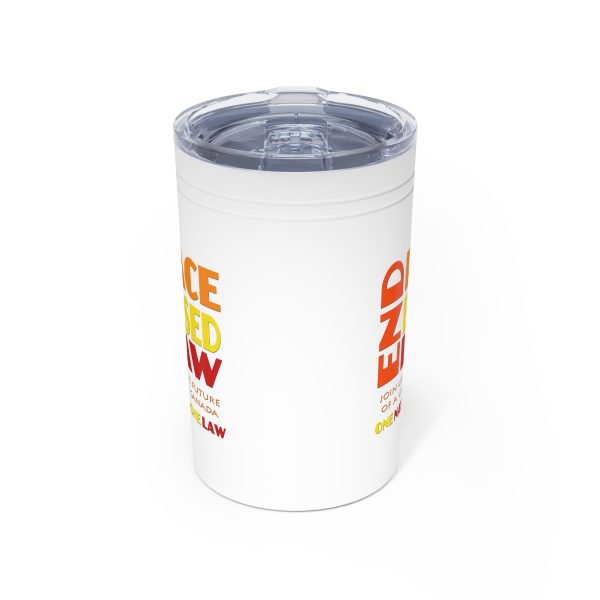 Vacuum Insulated Tumbler, 11oz - END RACE BASED LAW  Canada- Sunset Colours - Image 9