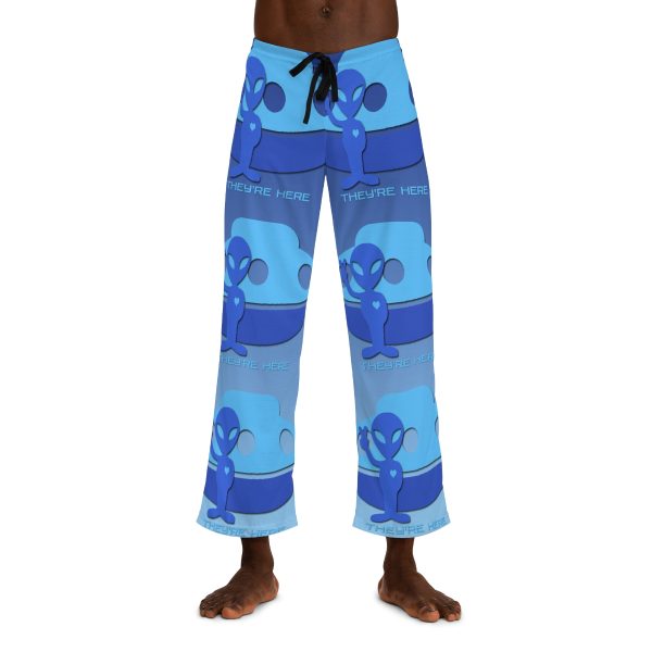 Men's Pajama Pants (AOP) - They're Here - Gradient Blue BG
