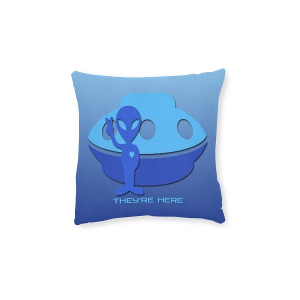 Square Pillow - They're Here - Gradient Blue BG - Image 10