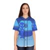 Women's Baseball Jersey (AOP) - They're Here - Gradient Blue BG - Image 9