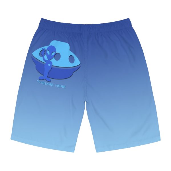 Men's Board Shorts (AOP) - They're Here - Gradient Blue BG - Image 7