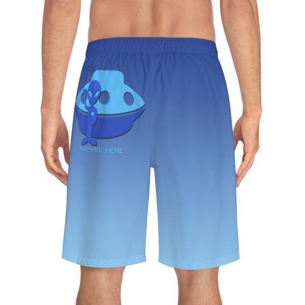 Men's Board Shorts (AOP) - They're Here - Gradient Blue BG - Image 12