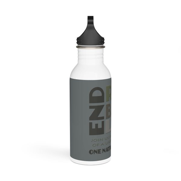 Stainless Steel Water Bottle - END RACE BASED LAW  Canada- Greys - Image 2