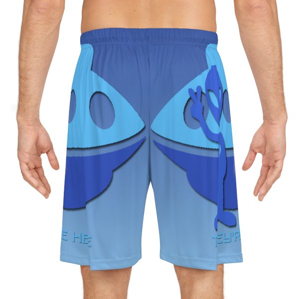 Basketball Shorts (AOP) - They're Here - Gradient Blue BG - Image 4