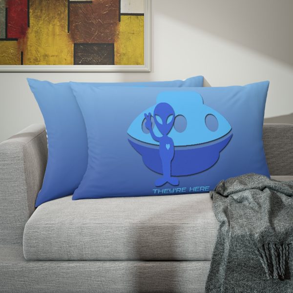 Pillow Sham - They're Here - Gradient Blue BG - Image 5