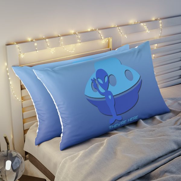 Pillow Sham - They're Here - Gradient Blue BG - Image 6