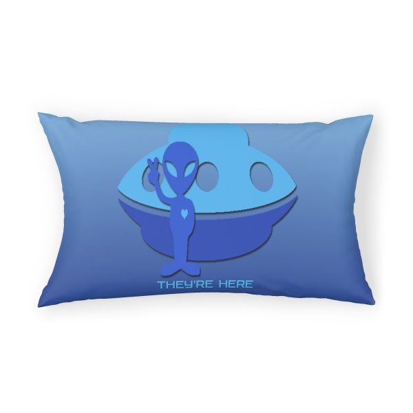 Pillow Sham - They're Here - Gradient Blue BG - Image 4