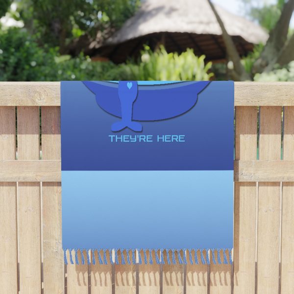 Boho Beach Cloth - They're Here - Gradient Blue BG - Image 5