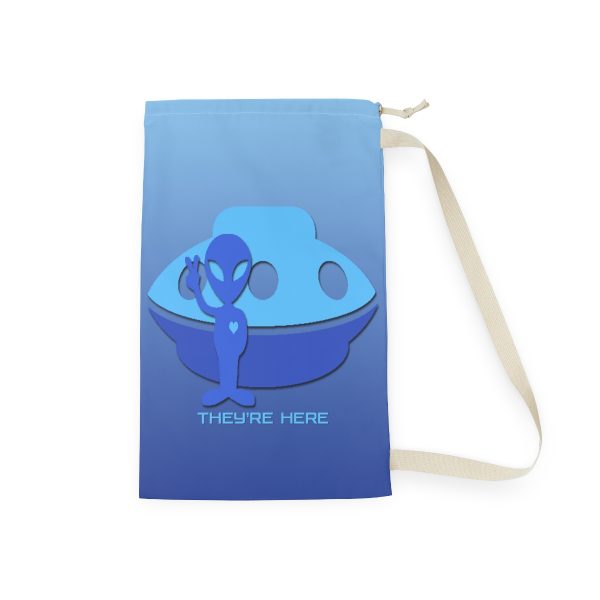 Laundry Bag - They're Here - Gradient Blue BG - Image 5