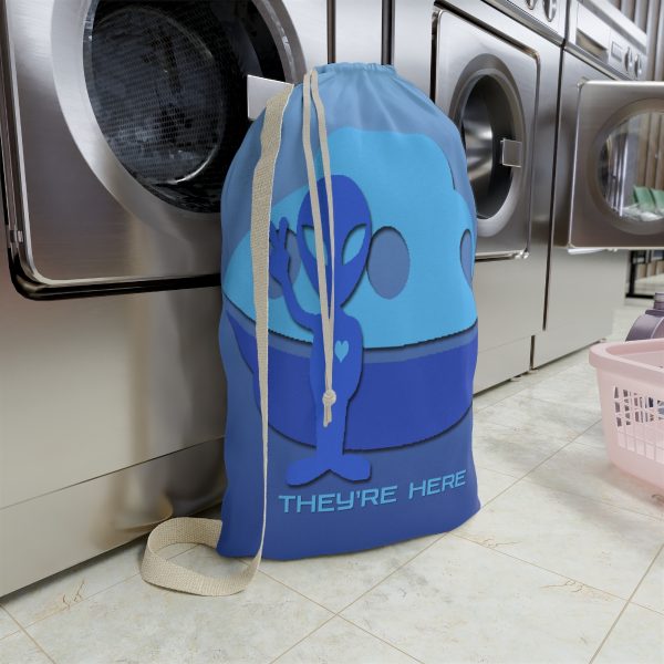 Laundry Bag - They're Here - Gradient Blue BG - Image 4
