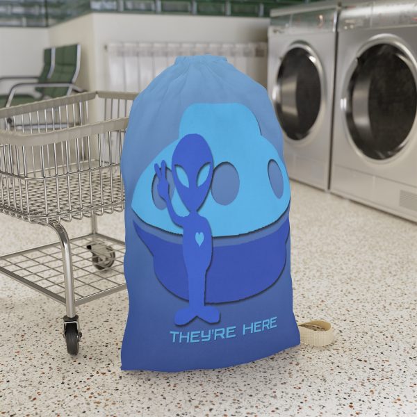 Laundry Bag - They're Here - Gradient Blue BG