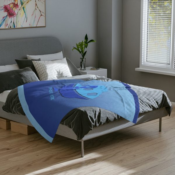Velveteen Minky Blanket - They're Here - Gradient Blue BG - Image 15