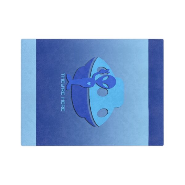 Velveteen Minky Blanket - They're Here - Gradient Blue BG - Image 3