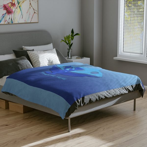 Velveteen Minky Blanket - They're Here - Gradient Blue BG - Image 5