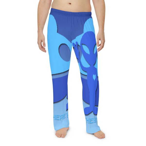 Men's Pajama Pants (AOP) - They're Here - Gradient Blue BG