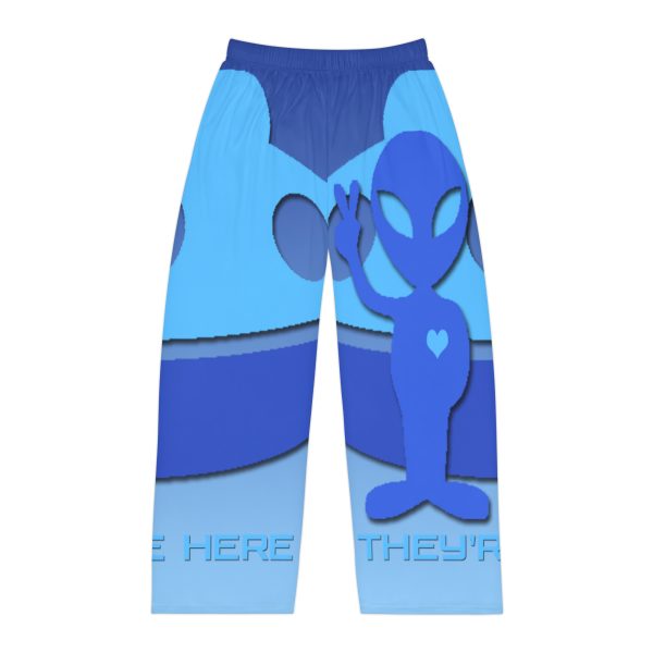 Men's Pajama Pants (AOP) - They're Here - Gradient Blue BG - Image 2