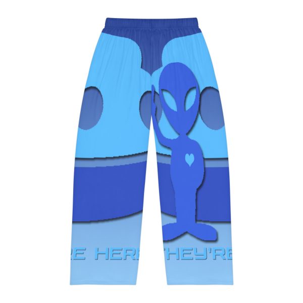 Men's Pajama Pants (AOP) - They're Here - Gradient Blue BG - Image 3