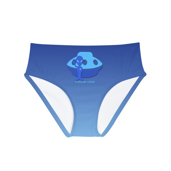 Girls' Hipster Swimsuit Bottom (AOP) - They're Here - Gradient Blue BG - Image 2