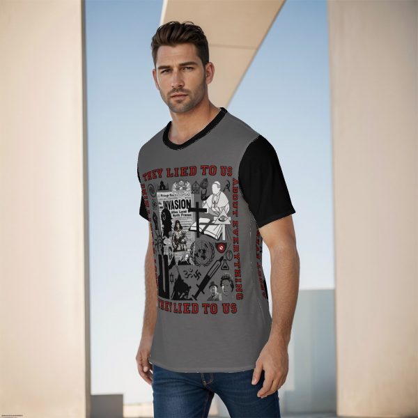 All-Over Print Men's O-Neck T-Shirt - They Lied To Us About Everything - Image 3