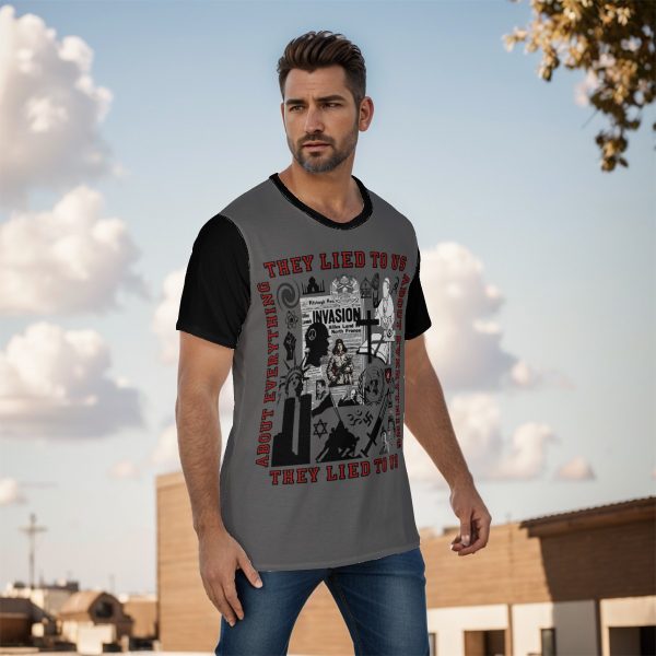 All-Over Print Men's O-Neck T-Shirt - They Lied To Us About Everything - Image 2