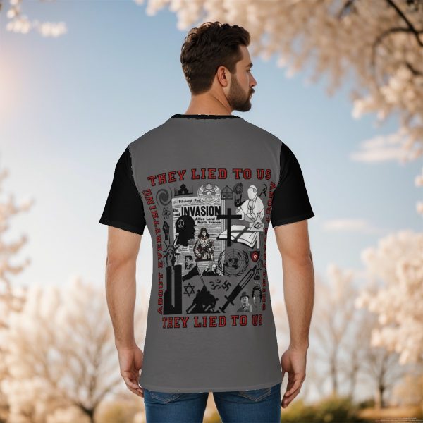 All-Over Print Men's O-Neck T-Shirt - They Lied To Us About Everything - Image 4