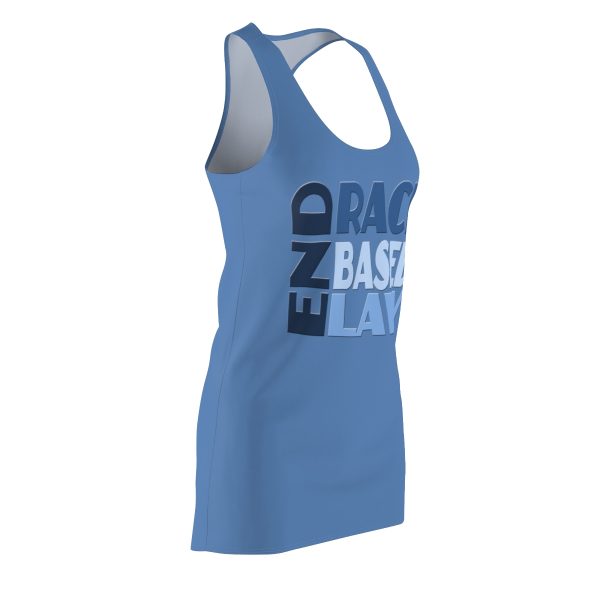 Women's Cut & Sew Racerback Dress (AOP) - END RACE BASED LAW - Blues - Blue BG - Image 3