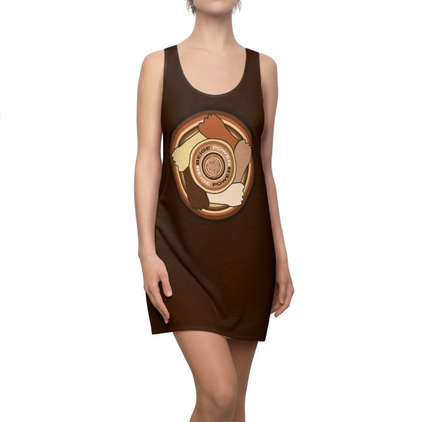 Women's Cut & Sew Racerback Dress (AOP) - Beige Power