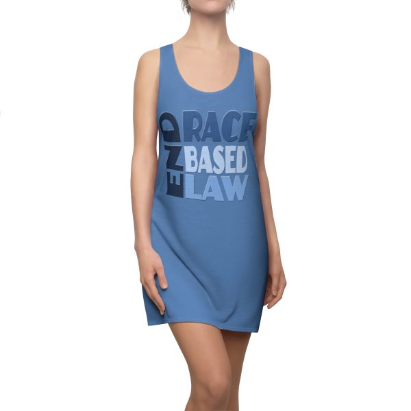 Women's Cut & Sew Racerback Dress (AOP) - END RACE BASED LAW - Blues - Blue BG - Image 5