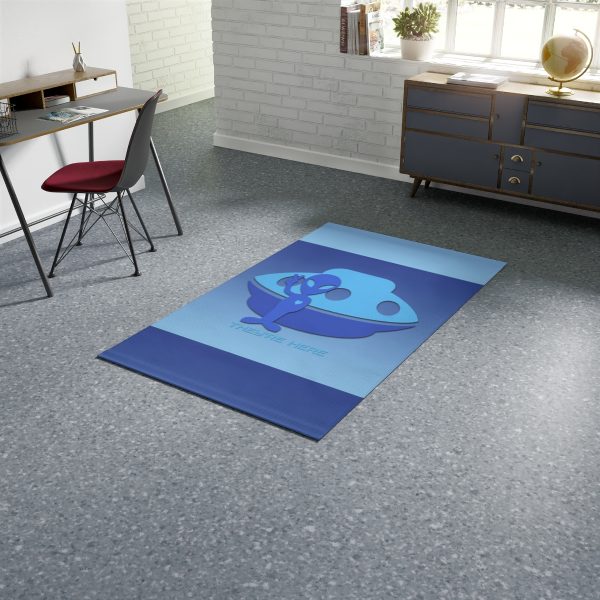 Dobby Rug - They're Here - Gradient Blue BG - Image 3