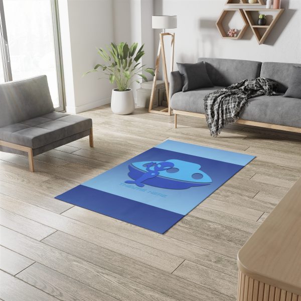 Dobby Rug - They're Here - Gradient Blue BG