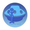Round Vinyl Stickers - They're Here - Gradient Blue BG - Image 5