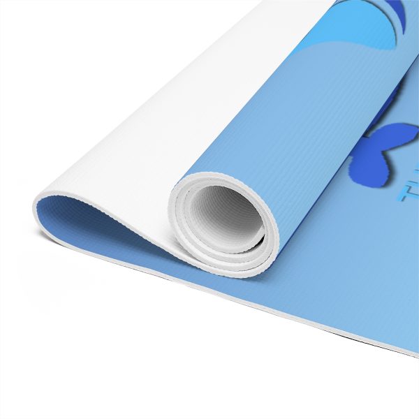 Foam Yoga Mat - They're Here - Gradient Blue BG - Image 3