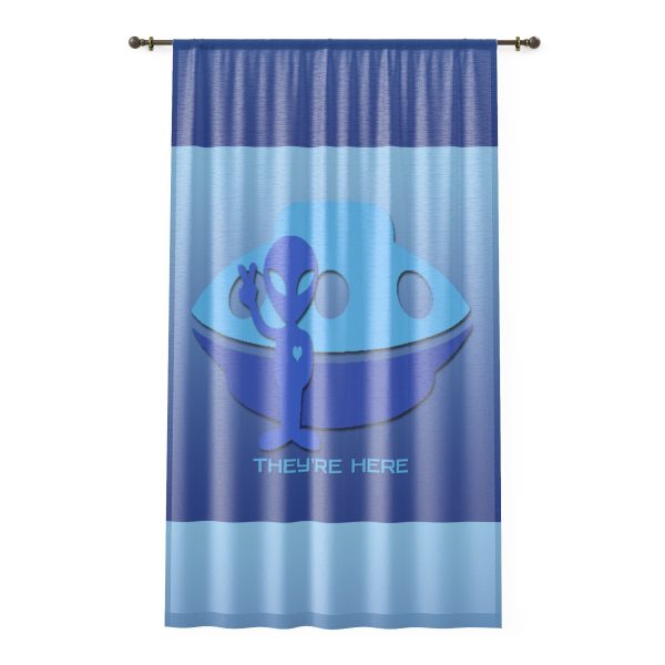 Window Curtain - They're Here - Gradient Blue BG - Image 2