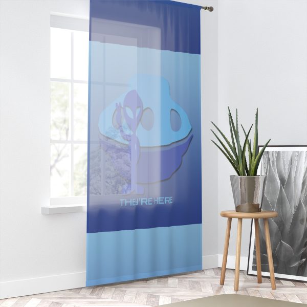 Window Curtain - They're Here - Gradient Blue BG - Image 3