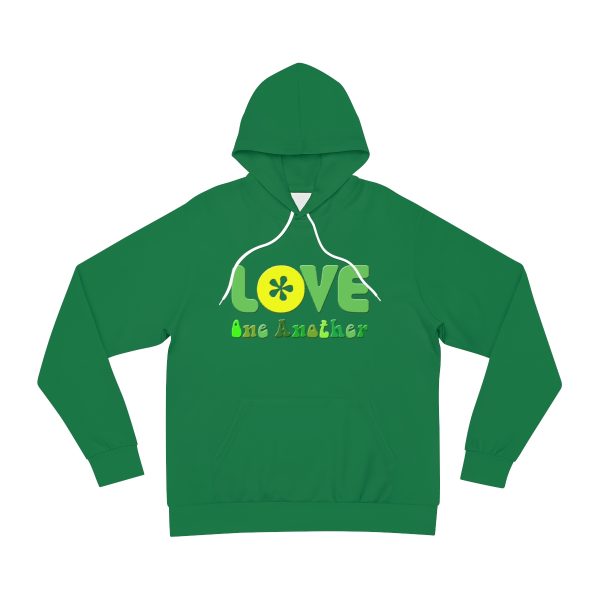 Fashion Hoodie (AOP) - Love One Another - Green - Image 2