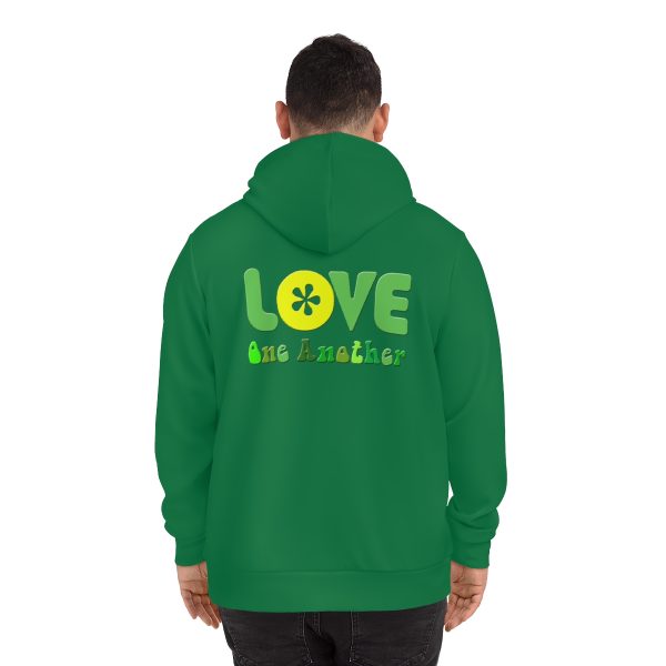 Fashion Hoodie (AOP) - Love One Another - Green - Image 4
