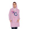 Women's Hoodie Dress (AOP) - Man In Woman Faded Pink Geometric BG - Image 19