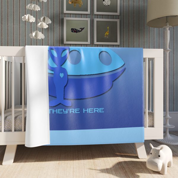 Throw Blanket - They're Here - Gradient Blue BG - Image 5