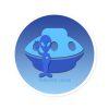 Round Stickers, IndoorOutdoor - They're Here - Gradient Blue BG - Image 4
