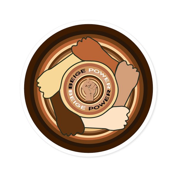 Round Stickers, IndoorOutdoor - Beige Power - Image 10