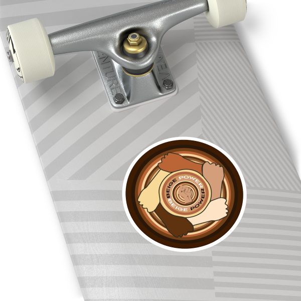 Round Stickers, IndoorOutdoor - Beige Power - Image 11
