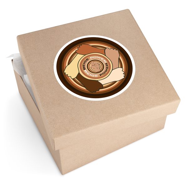 Round Stickers, IndoorOutdoor - Beige Power - Image 8