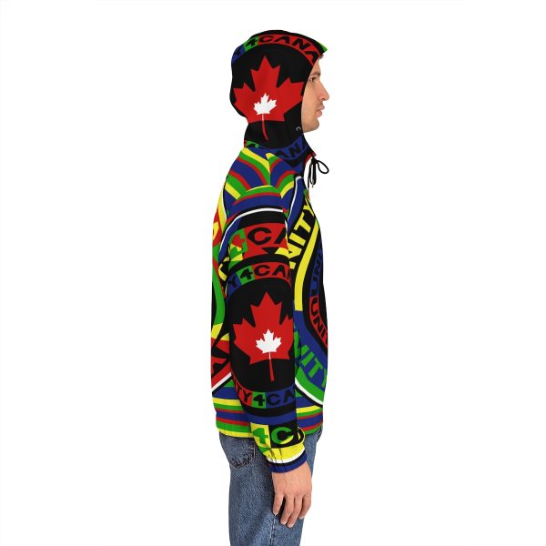 Men's Full-Zip Hoodie (AOP) - Unity4Canada - Multi Coloured - Geometric BG - Image 11