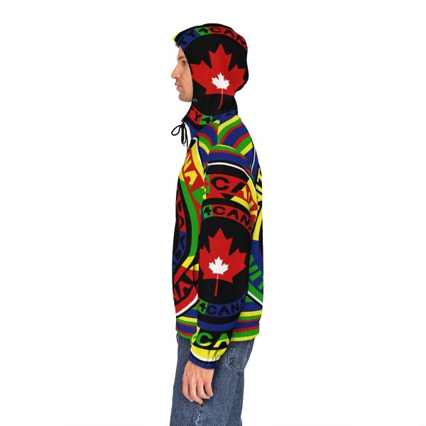 Men's Full-Zip Hoodie (AOP) - Unity4Canada - Multi Coloured - Geometric BG - Image 12