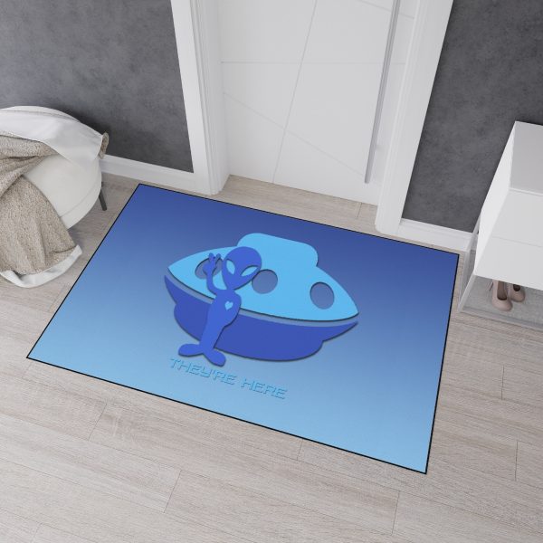 Heavy Duty Floor Mat - They're Here - Gradient Blue BG - Image 15